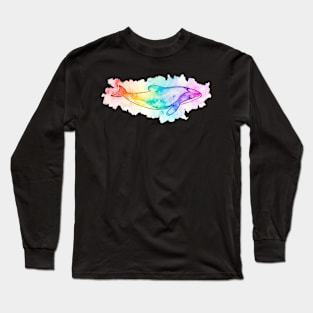 Maui Dolphin rainbow watercolour Long Sleeve T-Shirt